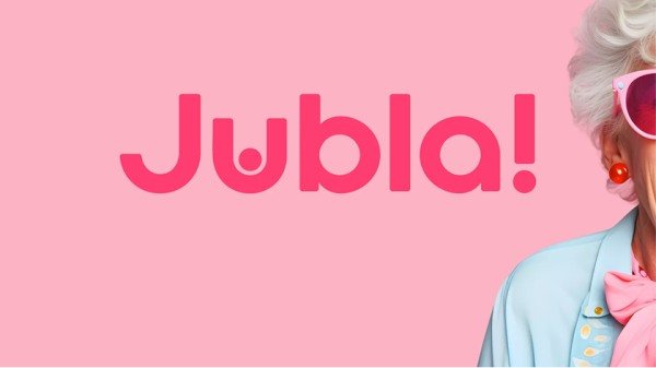 Jubla Casinos logga på rosa bakgrund